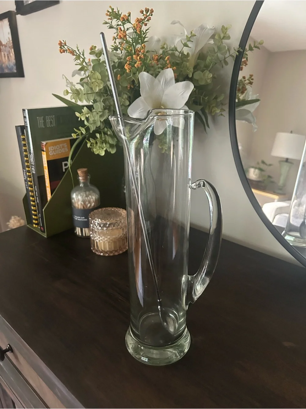 Vintage Clear Glass Martini Pitcher